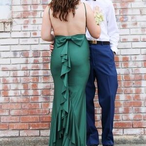 Medium Green prom/pageant Dress with open back